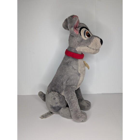 Disney Store Tramp Gray Dog Plush 15" Lady and the Tramp Stuffed Animal - Picture 2 of 6